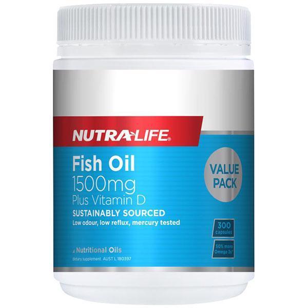 Nutralife Fish Oil 1500mg Plus Vitamin D 300 Caps - Supplements.co.nz