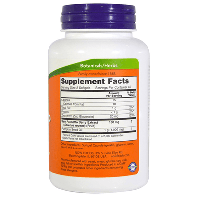 Now Foods Saw Palmetto Extract 90 Softgels