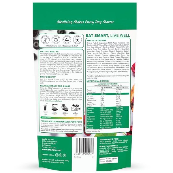 Morlife Alkalising Greens 200g