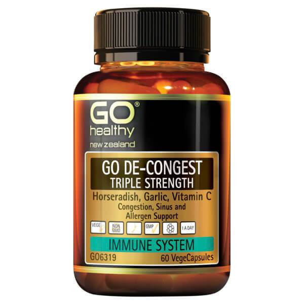 Go Healthy Go De-Congest Triple Strength 60 Veggie Caps