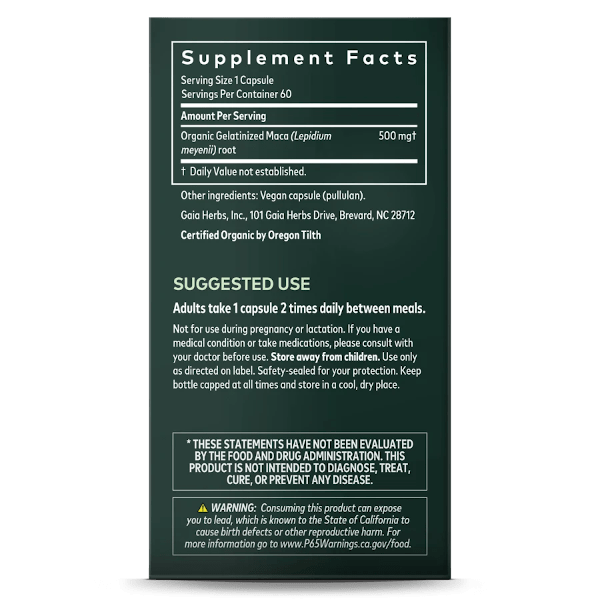 Gaia Herbs Maca Root 60 Caps