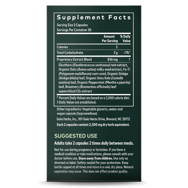 Gaia Herbs Mental Alertness 60 Caps