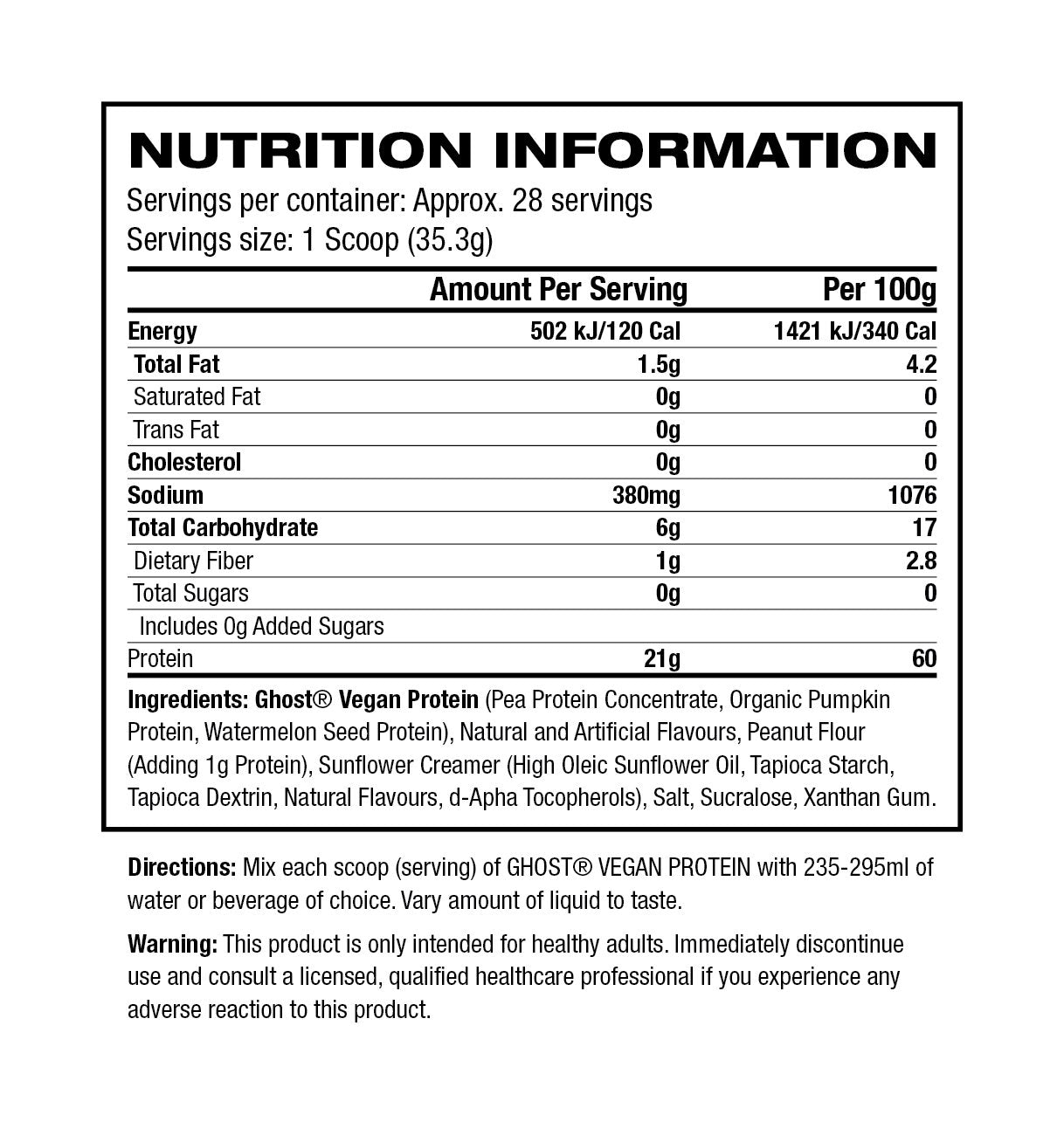 Ghost Vegan Protein 2.2lb