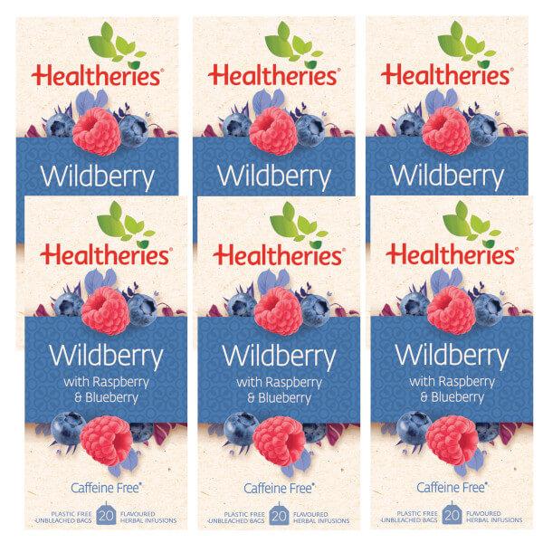 Healtheries Raspberry Healtheries Wildberry Tea with Raspberry & Blueberry 20 Bags x6 (6x ...