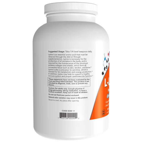 Now Foods L-Lysine Pure Powder 454g