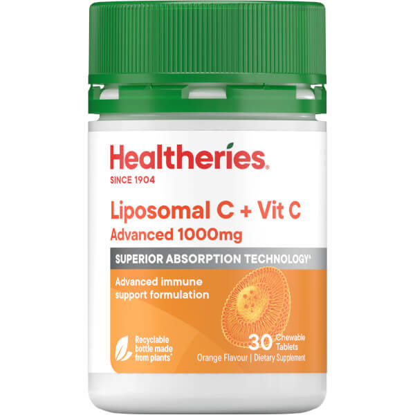 Healtheries Liposomal C + Vit C Advanced 1000mg 30 Tabs