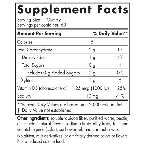 Nordic Naturals Zero Sugar Vitamin D3 Gummies x60 (November 2024 Expiry)