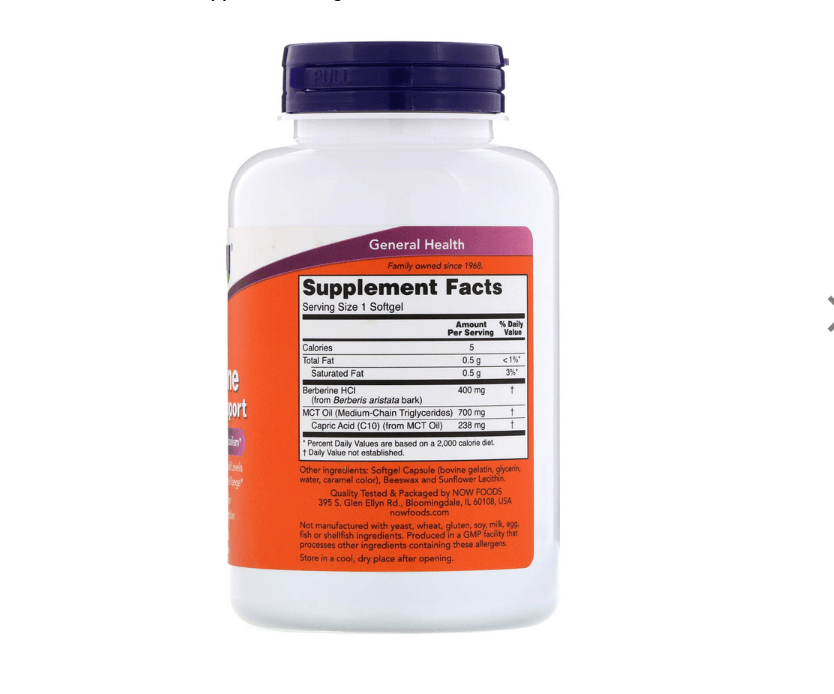 Now Foods Berberine Glucose Support 90 Softgels