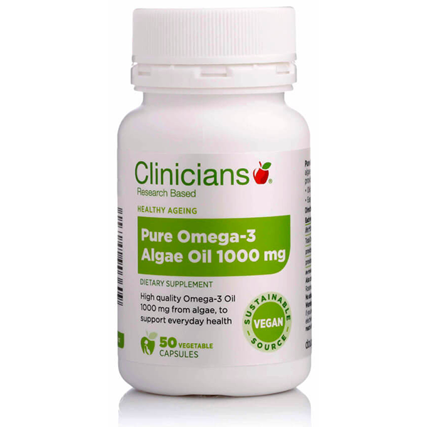 Clinicians Pure Omega3 Algae Oil 1000mg 50 Caps Vitamins NZ