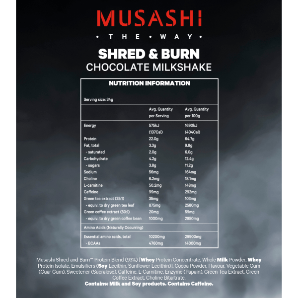 Musashi Shred & Burn Protein 2kg