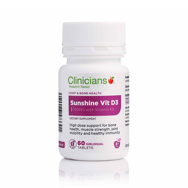 Clinicians Sunshine Vitamin D3 & Vitamin K2 60 SL Tablets