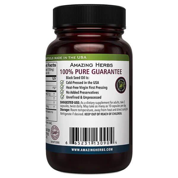 Amazing Herbs Black Seed Oil Premium 90 Softgels