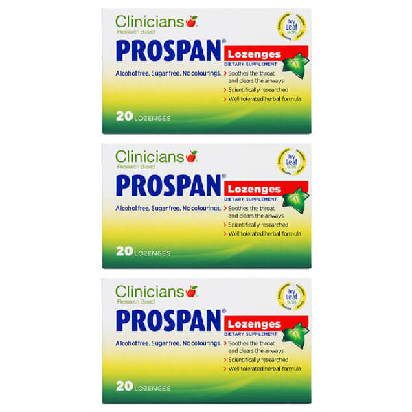 Clinicians Prospan Lozenges Pack of 20 x3 (3x Packages)