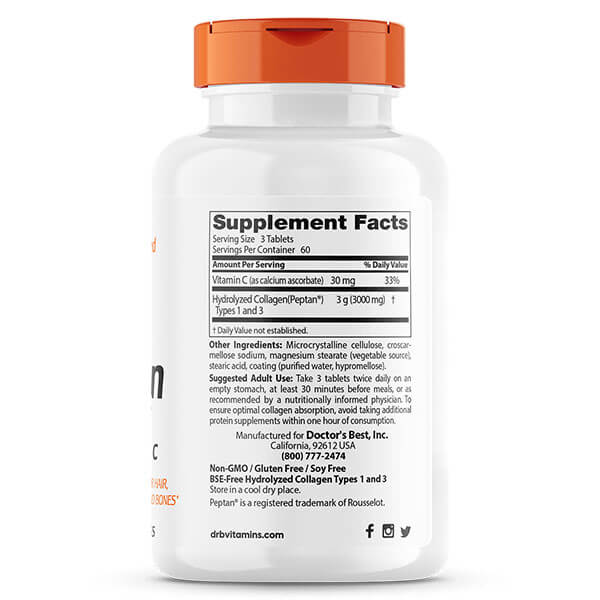Doctor's Best Collagen Types 1 & 3 1000mg 180 Tablets