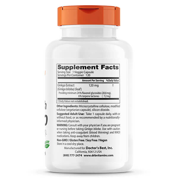 Doctor's Best Ginkgo Extra Strength 120mg 120 Veggie Caps