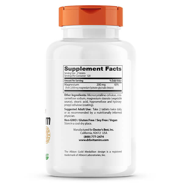 Doctor's Best High Absorption Magnesium 100mg 240 Tablets