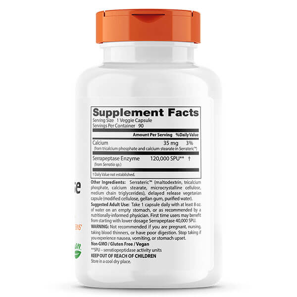 Doctor's Best High Potency Serrapeptase 120,000 Units 90 Veggie Caps