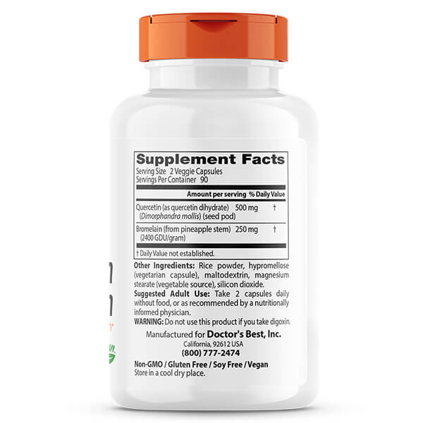 Doctor's Best Quercetin Bromelain 180 Veggie Caps