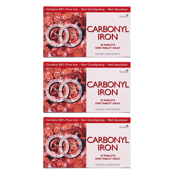 Douglas Carbonyl Iron 30 Tablets x3 (3x Packages)