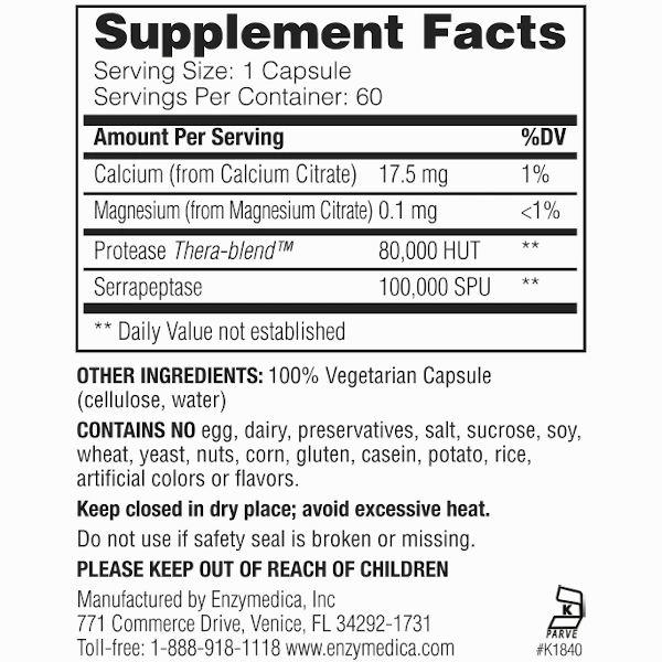 Enzymedica Serra Gold 60 Caps