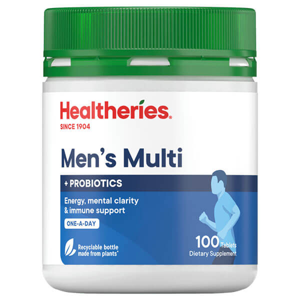 Healtheries Men's Multi One-a-Day with Probiotics 100 Tablets