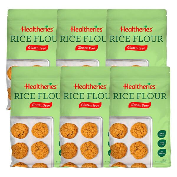 Healtheries Ground Rice Flour 400g x6 (6x Packages)