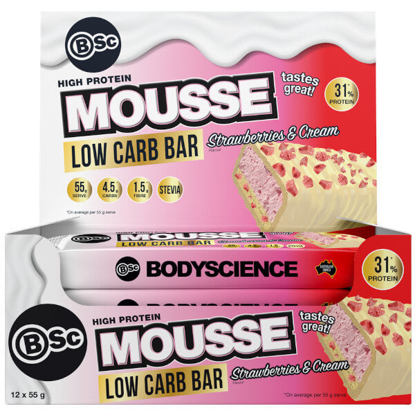 BSc Body Science High Protein Low Carb Mousse Bar 55g x12