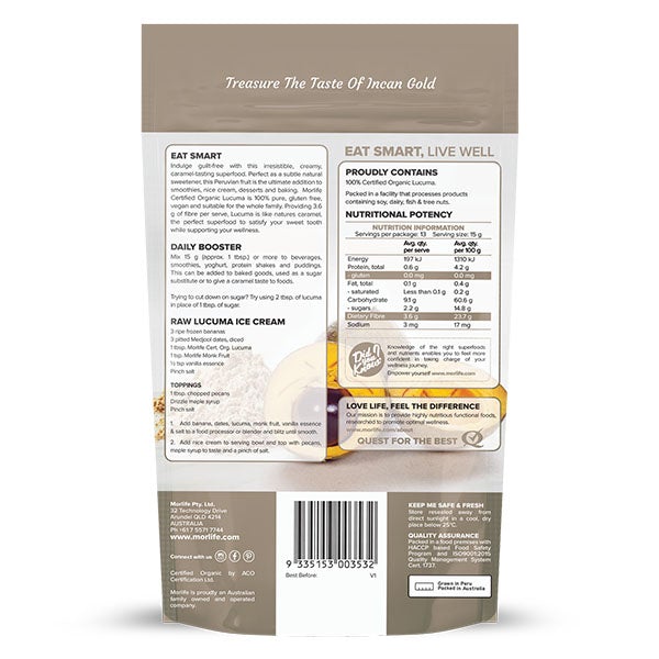 Morlife Certified Organic Lucuma Powder 200g