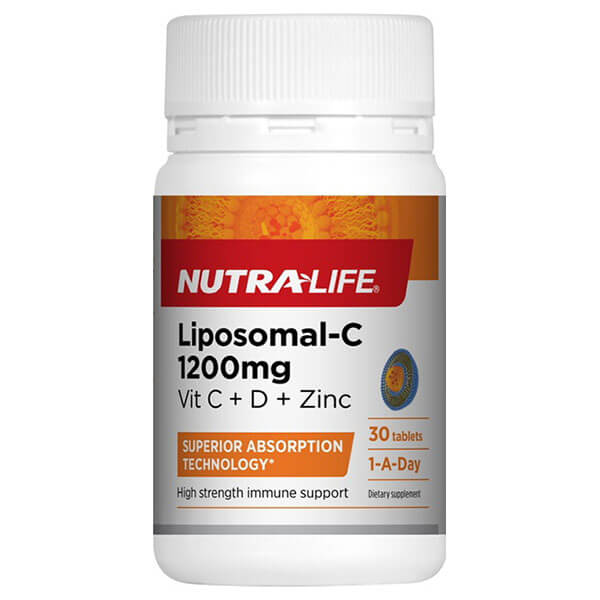 Nutralife Liposomal-C 1200mg Vit C + D + Zinc 30 Tabs