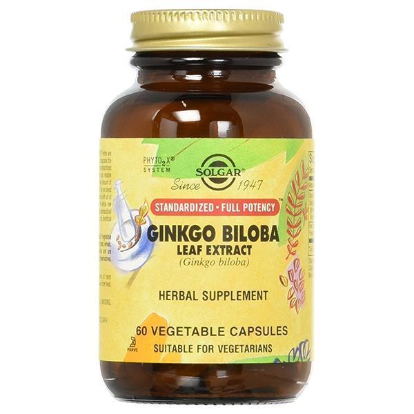 Solgar Ginkgo Biloba Leaf Extract 60 Vegetable Capsules + Free Pill Box Physical Product