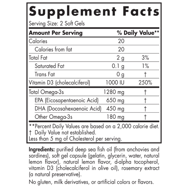 Nordic Naturals Ultimate Omega D3 120 Softgels