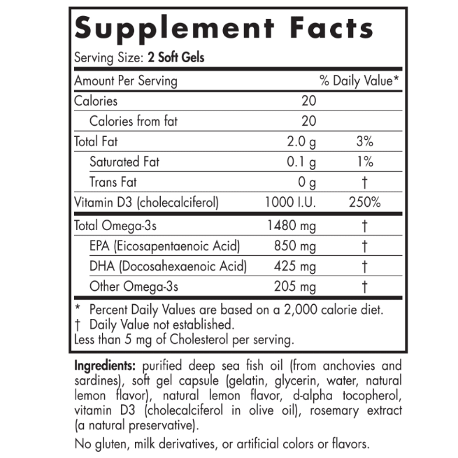 Nordic Naturals Ultimate Omega D3 Sport 60 Softgels